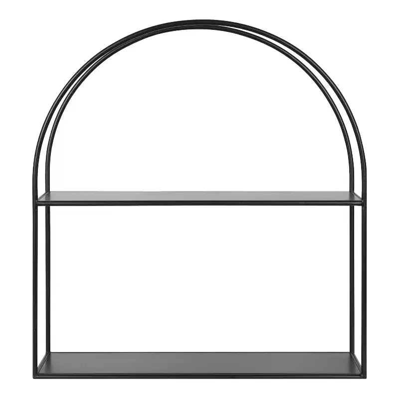 Étagère Murale Arche en Métal 61x66 cm Noire - Rangement Moderne, Design Ouvert, Montage Facile