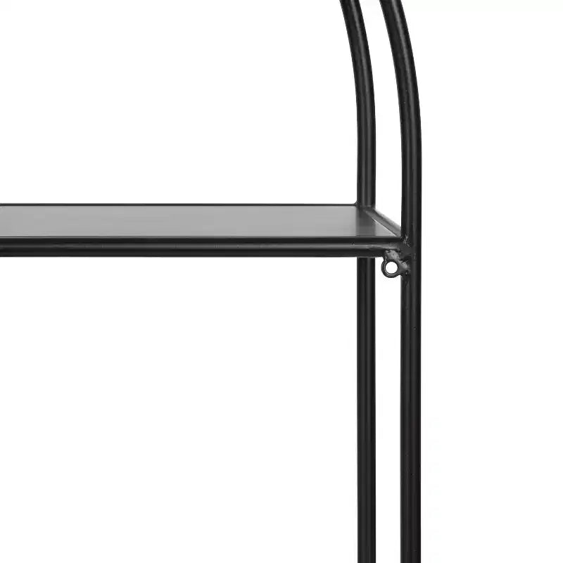 Étagère Murale Arche en Métal 61x66 cm Noire - Rangement Moderne, Design Ouvert, Montage Facile