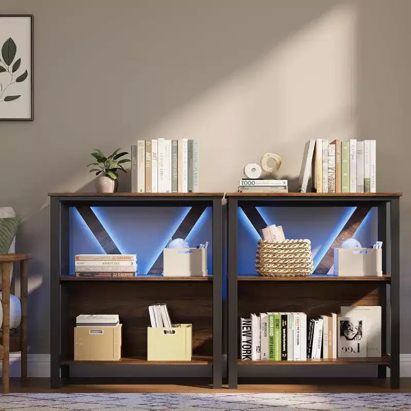 Bibliothèque industrielle, Étagère de présentation moderne en métal pour salon, bureau