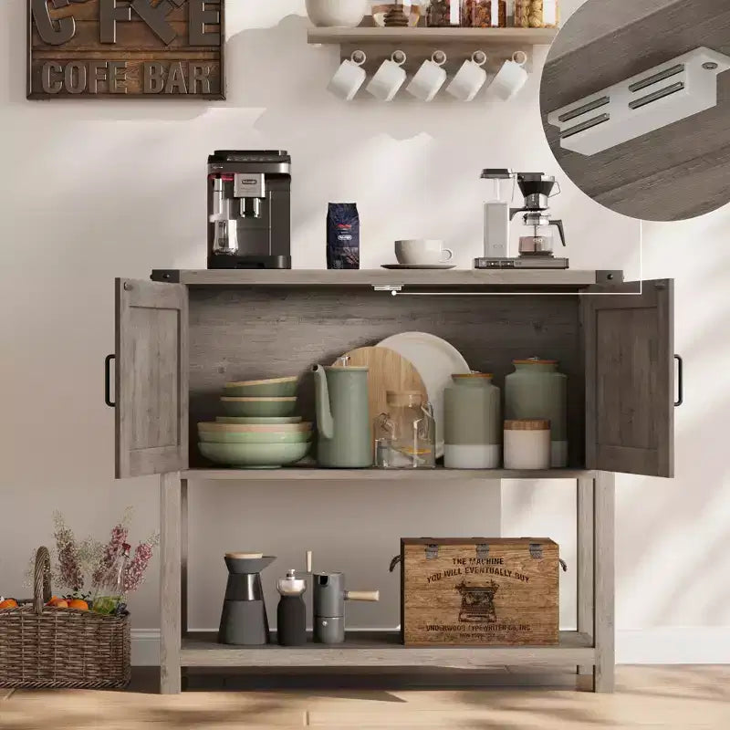 Tables basses avec double porte, console avec étagère de rangement et étagère ouverte, console en bois, table d'entrée pour cuisine, salle à manger