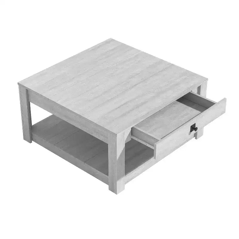 Table basse en bois avec tiroir de rangement 80 l x 80 P x 41,4 H cm