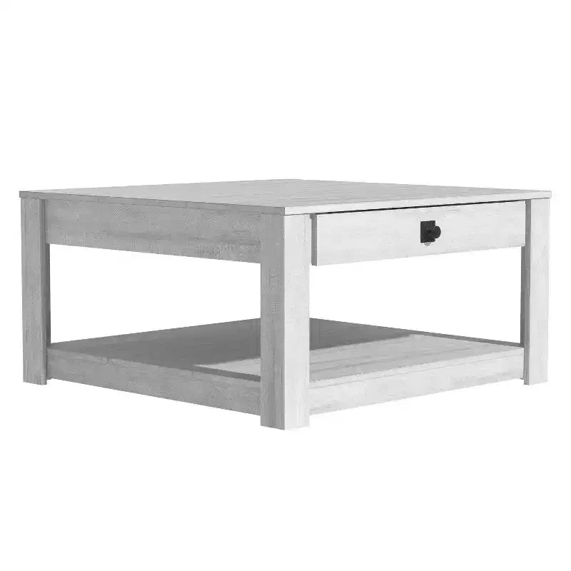 Table basse en bois avec tiroir de rangement 80 l x 80 P x 41,4 H cm