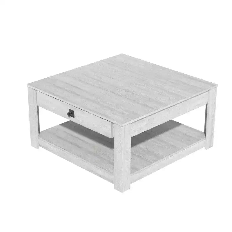 Table basse en bois avec tiroir de rangement 80 l x 80 P x 41,4 H cm