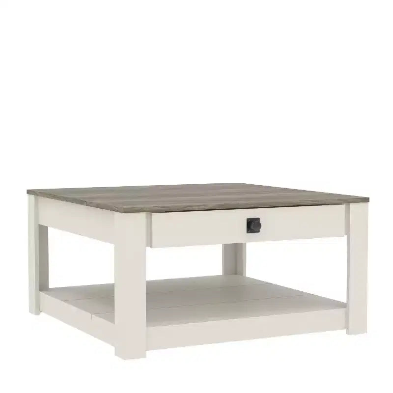 Table basse en bois avec tiroir de rangement 80 l x 80 P x 41,4 H cm