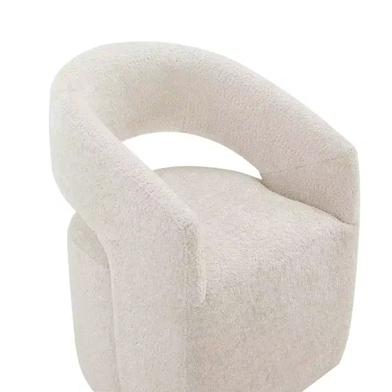 Chaise de salle à manger moderne « Barrel » avec roulettes et dossier ouvert « Anywhere Chair » sans assemblage