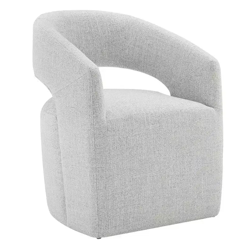 Chaise de salle à manger moderne « Barrel » avec roulettes et dossier ouvert « Anywhere Chair » sans assemblage