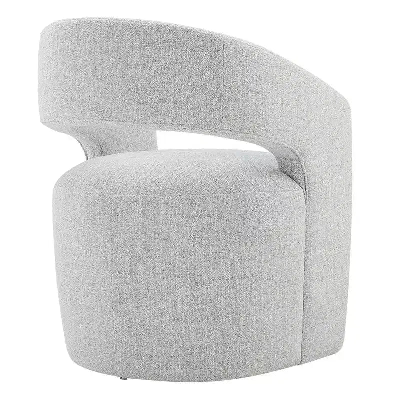 Chaise de salle à manger moderne « Barrel » avec roulettes et dossier ouvert « Anywhere Chair » sans assemblage
