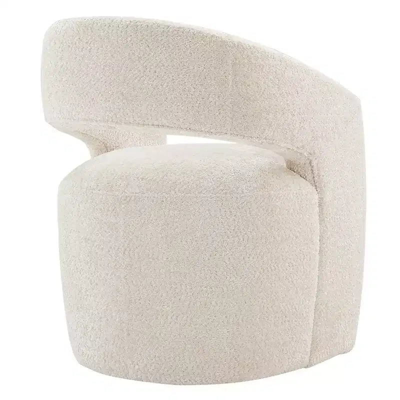 Chaise de salle à manger moderne « Barrel » avec roulettes et dossier ouvert « Anywhere Chair » sans assemblage