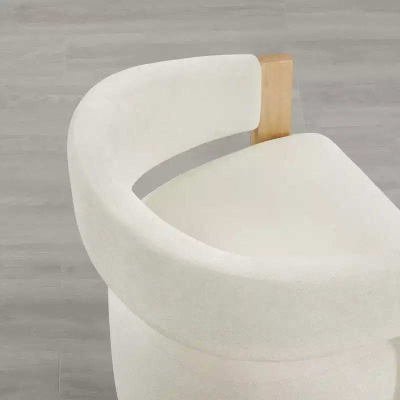 Chaise de salle à manger rembourrée avec accoudoirs en bois et roulettes cachées