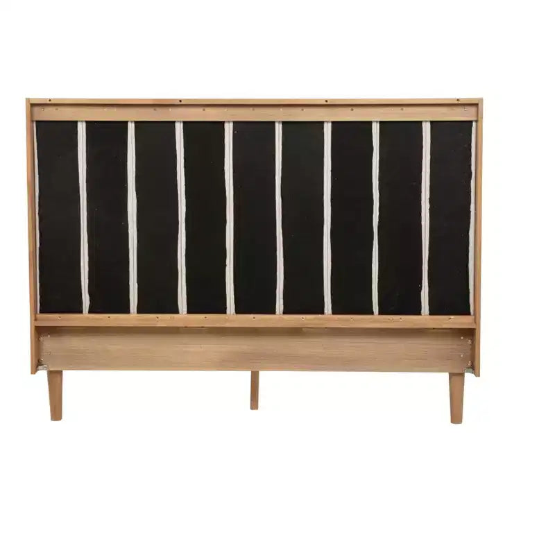Lit Whisen Wood avec tête de lit capitonnée et cadre renforcé