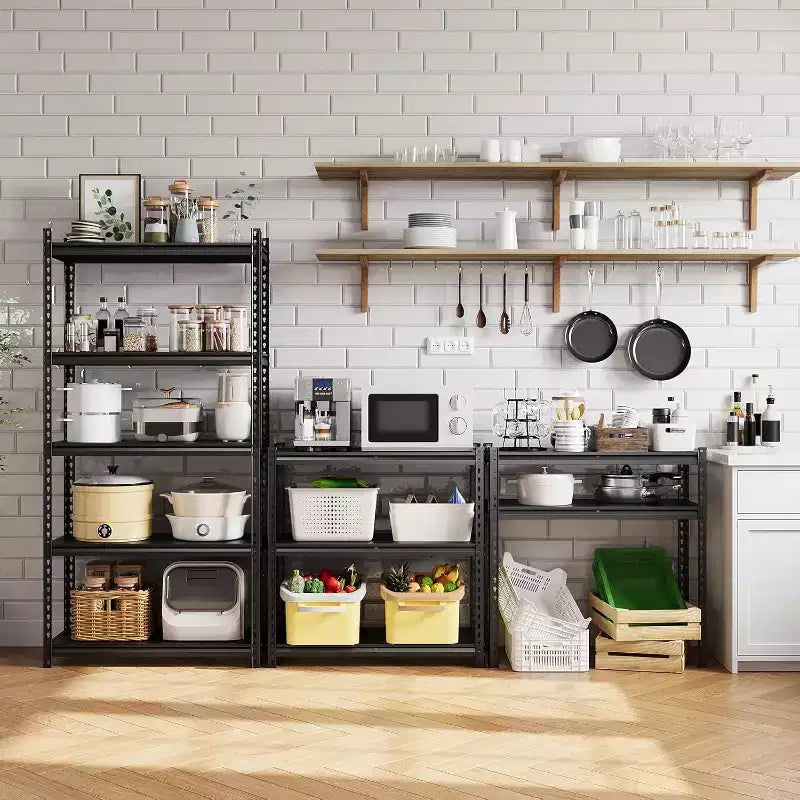 Étagères de rangement à 5 niveaux, étagère de garage en acier, rayonnage industriel réglable, étagère autoportante en métal mat pour entrepôt, sous-sol, cuisine, atelier