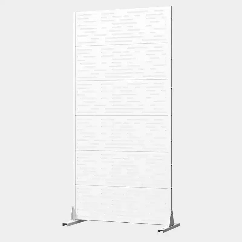 Panneau d'intimité extérieur blanc naturel 72x35, séparateur pliant naturel 6 pièces pour cour arrière et jardin