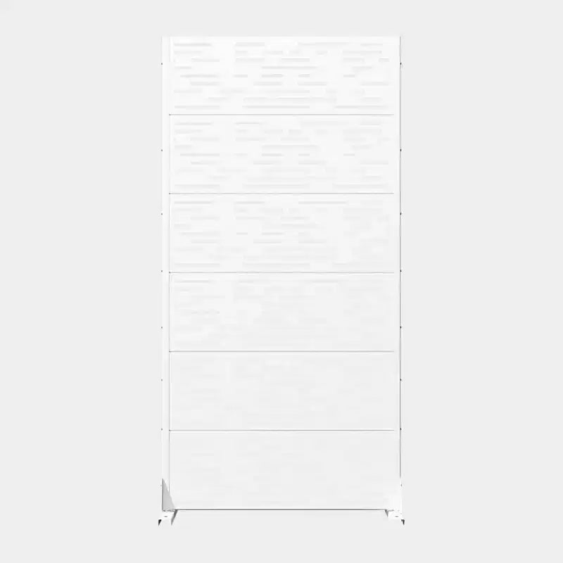 Panneau d'intimité extérieur blanc naturel 72x35, séparateur pliant naturel 6 pièces pour cour arrière et jardin