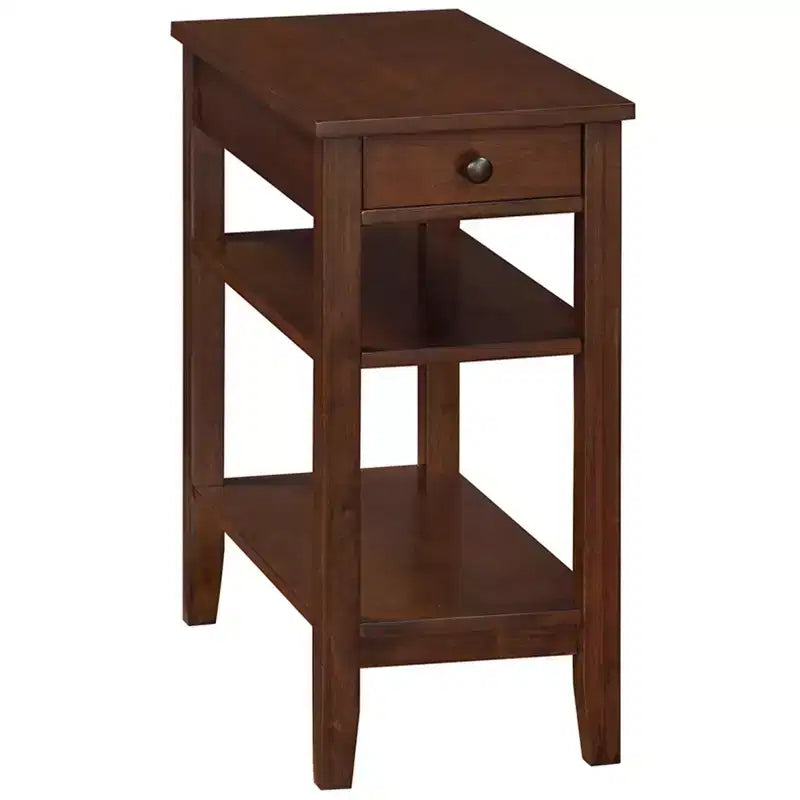 Table d'appoint rectangulaire en bois, couleur marron, de 61 cm de hauteur, 1 pièce