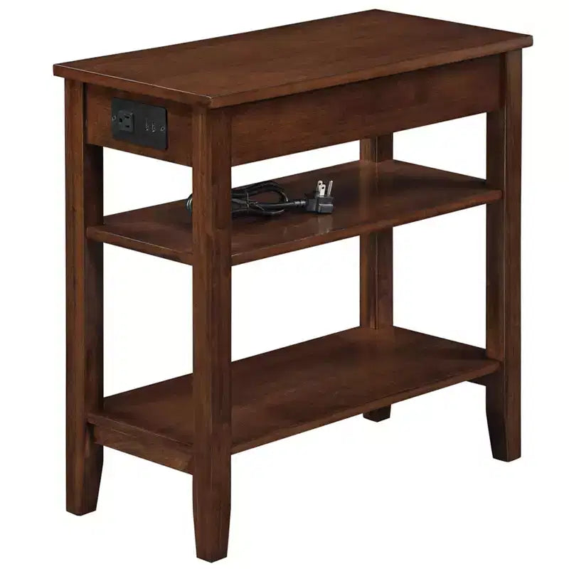 Table d'appoint rectangulaire en bois, couleur marron, de 61 cm de hauteur, 1 pièce