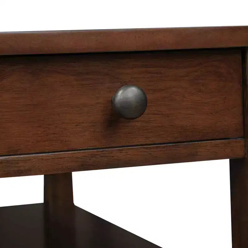 Table d'appoint rectangulaire en bois, couleur marron, de 61 cm de hauteur, 1 pièce