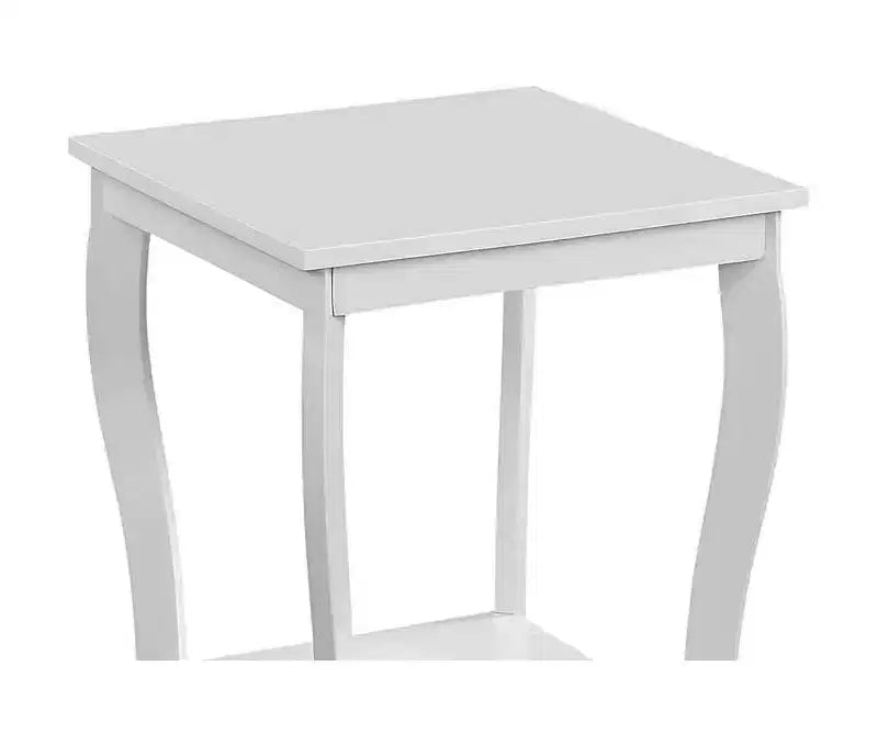 Table d'appoint carrée avec deux étagères spacieuses, table d'appoint de transition parfaite pour le rangement et la décoration élégante du salon