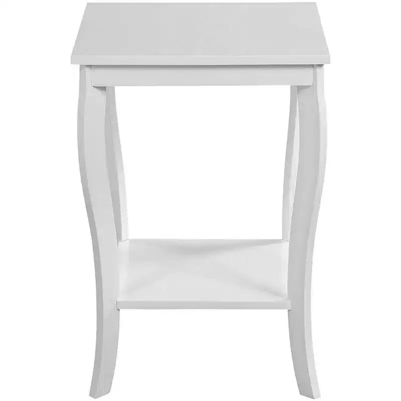 Table d'appoint carrée avec deux étagères spacieuses, table d'appoint de transition parfaite pour le rangement et la décoration élégante du salon