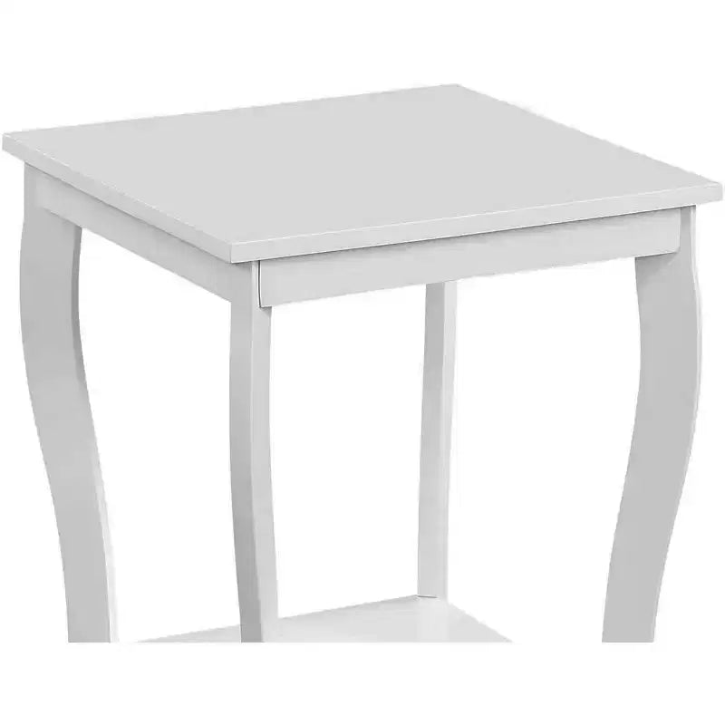 Table d'appoint carrée avec deux étagères spacieuses, table d'appoint de transition parfaite pour le rangement et la décoration élégante du salon