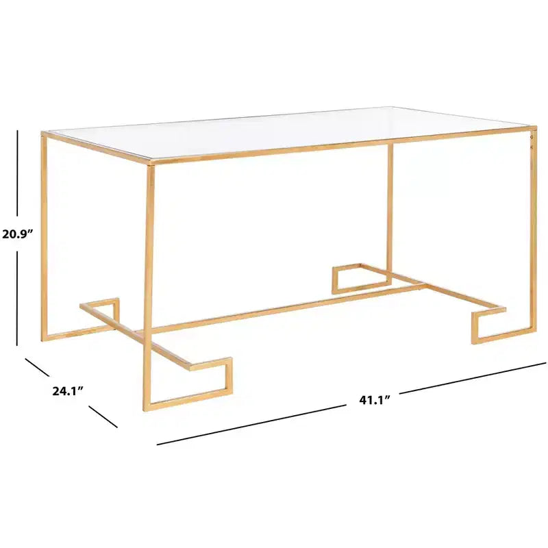 Table basse ronde avec plateau en verre et piètement en X