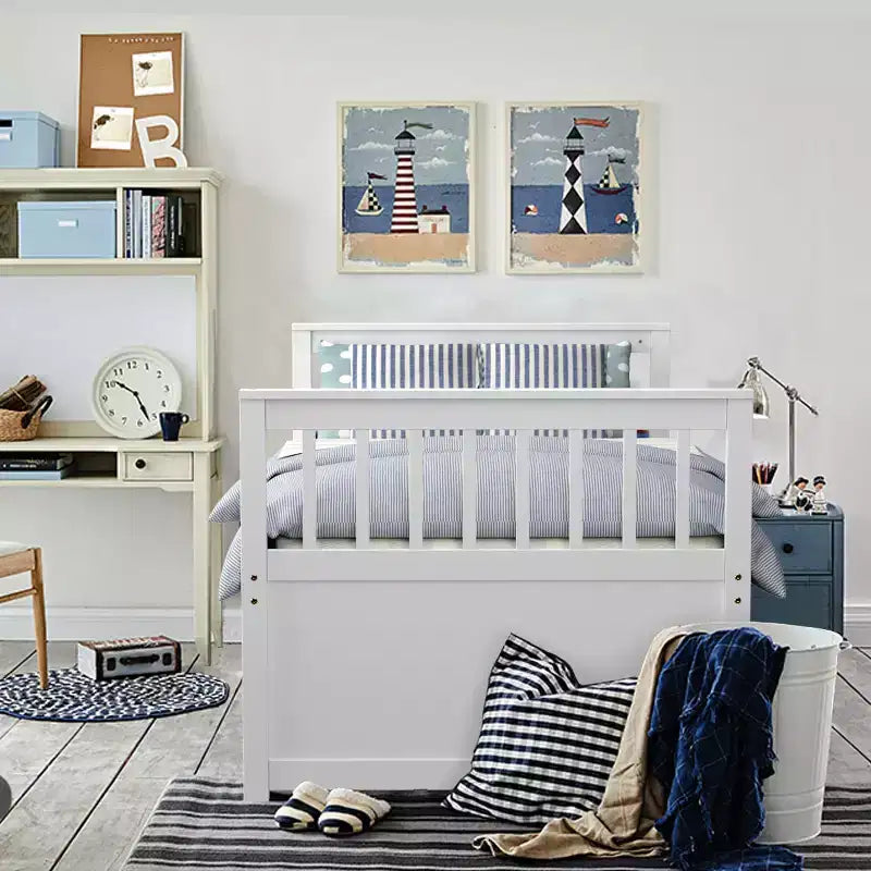 Lit double superposé Captain's Bed avec lit gigogne et tiroirs pour enfants NoyerEspressoBlanc