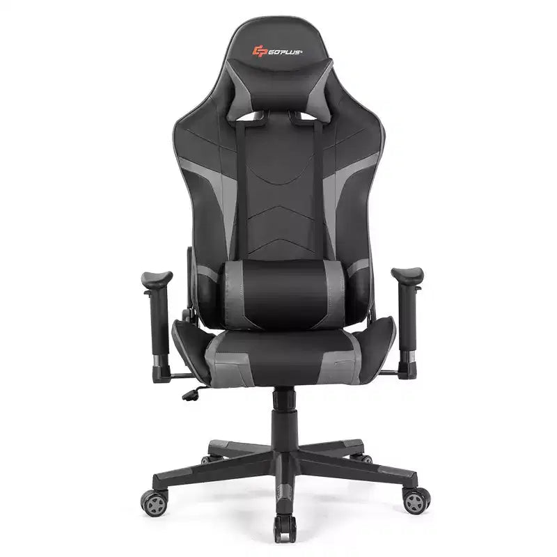 Chaise de bureau de jeu pivotante et inclinable avec massage et support lombaire