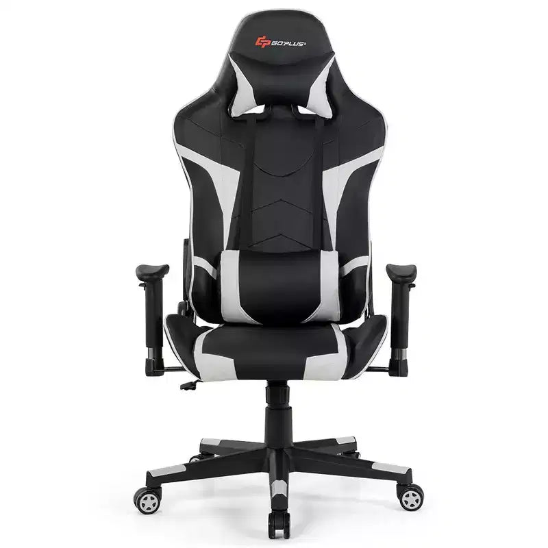 Chaise de bureau de jeu pivotante et inclinable avec massage et support lombaire